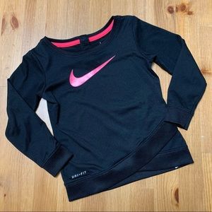 Nike Dri-Fit Crossover Tunic Top Black Pink Sparkle Swoosh Logo Baby Size 24 Mos